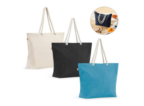 ATHENS. Strandtasche aus recycelter Baumwolle (70 %) und recyceltem Polyester (30 %) (220 g/m²)