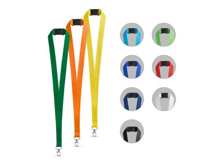 LEEDS. Lanyard aus Polyester mit Sicherheitsverschluss