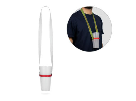 ROTHERHAM. SET Lanyard SUBLIMATION Long II (20 mm) Duo aus recyceltem Polyester (100% rPET) mit Silikon-Becherhaltern