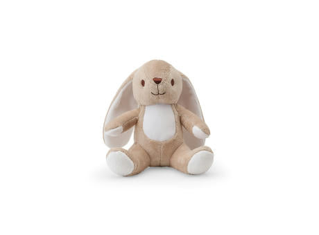 BUGS. Plüschtier aus Polyester in Form eines Hasen, mit Stoff, der sich zur Personalisierung eignet