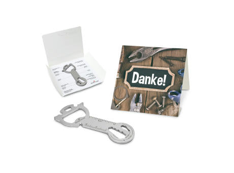 Geschenkartikel: ROMINOX® Key Tool Truck / LKW (22 Funktionen) im Motiv-Mäppchen Danke