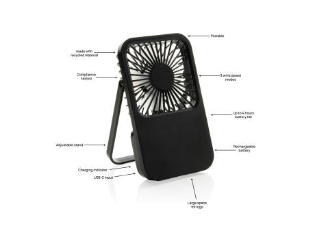 Aervina wiederaufladbarer Tischventilator aus RCS rec. ABS
