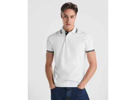 POLOSHIRT MONTREAL S/S WHITE/NAVY BLUE