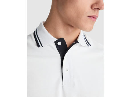 POLOSHIRT MONTREAL S/S WHITE/NAVY BLUE