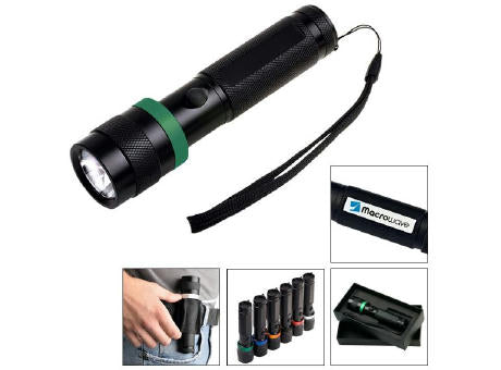 LED Leuchte "Security 3W schwarz/blau"