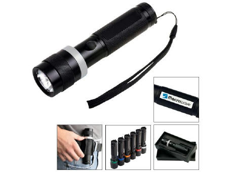 LED Leuchte "Security 3W schwarz/blau"