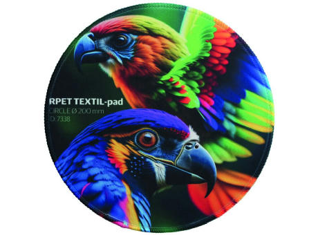 RPET TEXTIL-pad Circle 200 x 2,5 mm weiß vernähte Kante