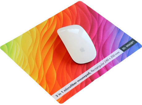 3 in 1  Mikrofaser Mousepad,  rechteckig 240 x 200 mm