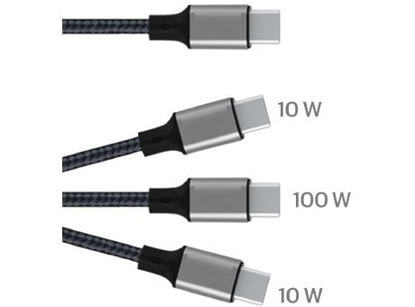 RPET LOGO-light Ladekabel USB C 100 Watt 1,2 m
