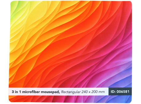 3 in 1  Mikrofaser Mousepad,  rechteckig 240 x 200 mm