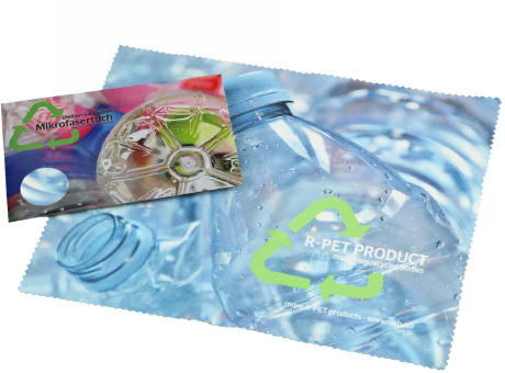 RPET Mikrofasertuch 250 g Fotodruck Format 15 x 18 cm Zickzack-Schnitt
