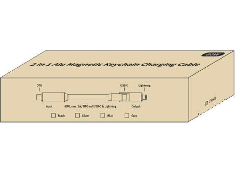 2 in 1 Alu Magnetisches Schlüsselanhänger Ladekabel