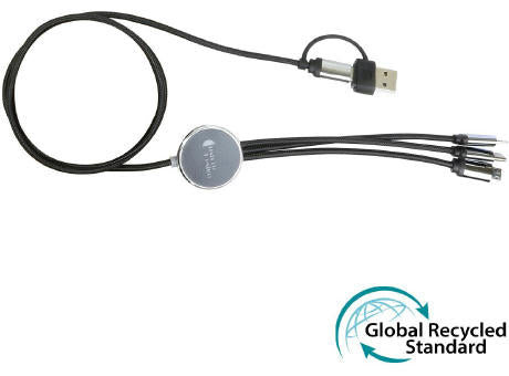 RPET LOGO-light Ladekabel 5 in 1  1,2 m