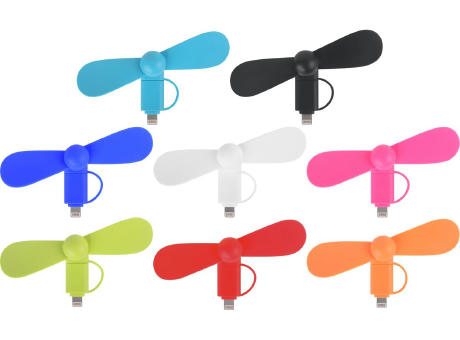 2 in 1 PROMO-Ventilator mit Lightning (Apple) und Type C USB  Anschluss