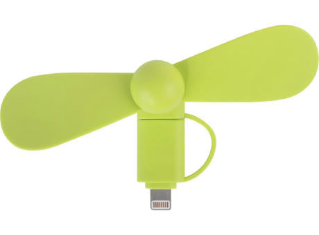 2 in 1 PROMO-Ventilator mit Lightning (Apple) und Type C USB  Anschluss