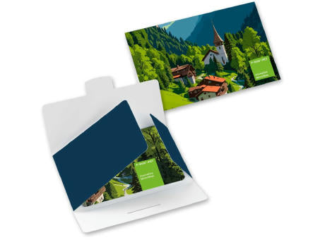 POLYCLEAN rPET Displaytuch 18x18 cm im Papieretui, All-Inclusive-Paket
