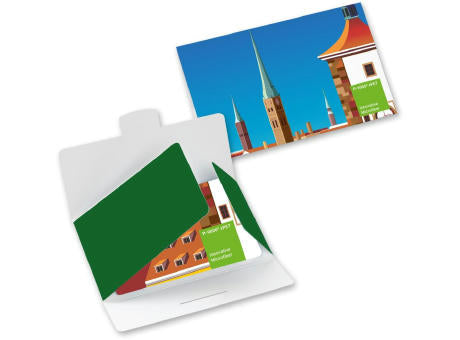 POLYCLEAN rPET Displaytuch 20x20 cm im Papieretui, All-Inclusive-Paket