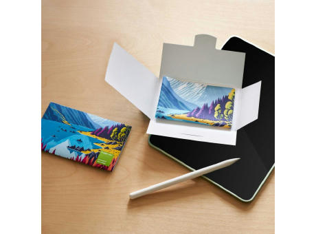 POLYCLEAN rPET Displaytuch 21x15 cm im Papieretui, All-Inclusive-Paket