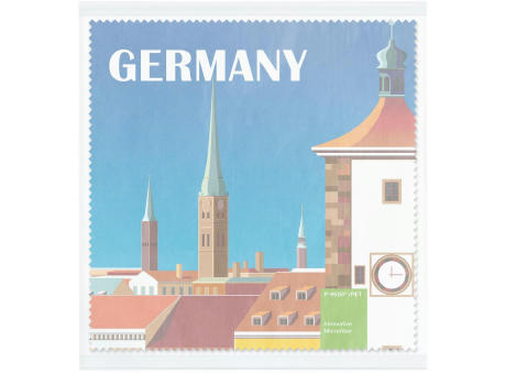 POLYCLEAN rPET Brillenputztuch 20x20 cm im Pergaminbeutel, All-Inclusive-Paket