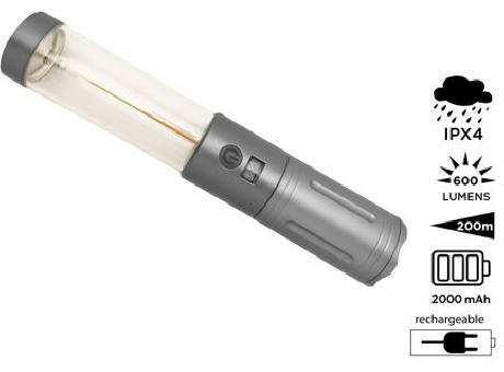 Wiederaufladbare 2-in-1 Laterne / Taschenlampe 'Corell'