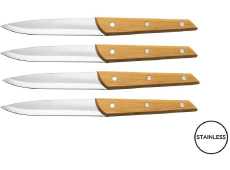 Set mit 4 Tafelmessern 'Alta'', Bambus