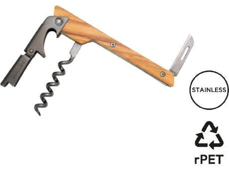Kellnermesser 'Stavanger', Doppelhebel, Olivenholz