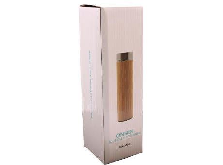 Doppelwandige Flasche 'Onsen', Bambus, mit Teesieb, 480 ml