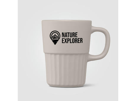 Majesty Keramiktasse mit geriffelter Oberfläche und mattem Finish - 445 ml