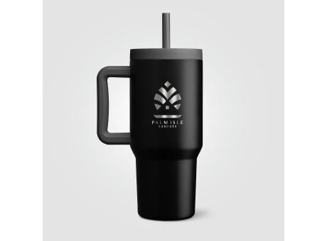Grosche Aspen Edelstahl-Becher mit dreifacher Isolierung und Trinkhalm - 945 ml
