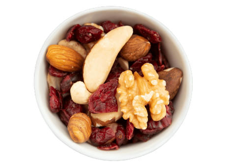 Faltschachtel - Energiespender - Cranberries  & Edelnüsse