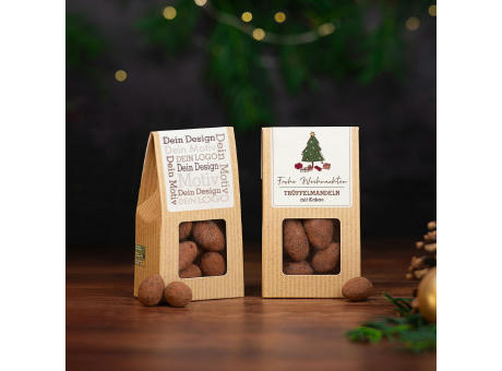 Weihnachts-Edition - Mini Faltschachtel - Trüffelmandeln mit Kakao