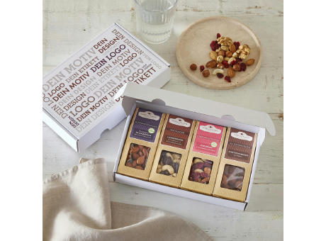 Geschenkkarton mit 4 Premium Snacks