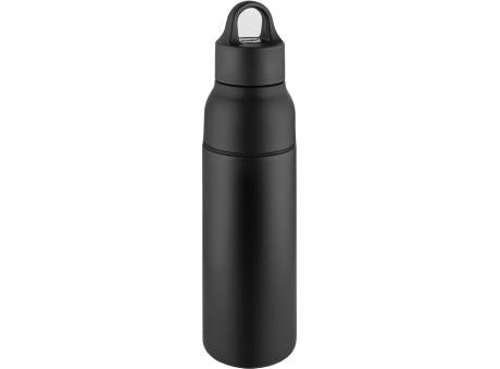 Metmaxx® Thermoflasche "OneTouch&Go" schwarz/Ring schwarz