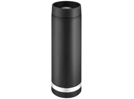 Metmaxx® Thermobecher "Crema" 360°  schwarz/Ring weiß
