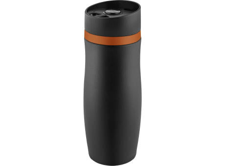 Metmaxx® Thermobecher "CremaExtensaNero" schwarz/Ring orange