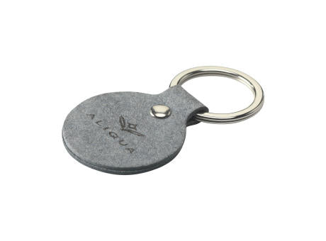 Recycled Denim Textile Keyring Round Schlüsselanhänger