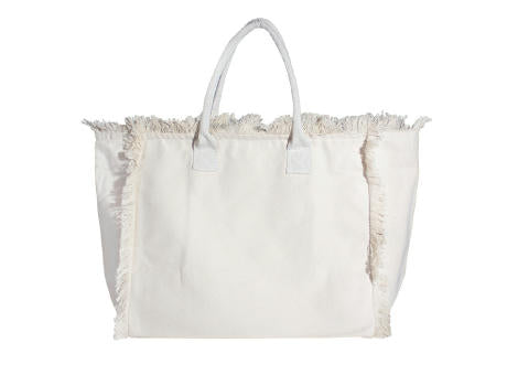 Organic Fairtrade Strandtasche Lola mit farbigen Henkeln nature