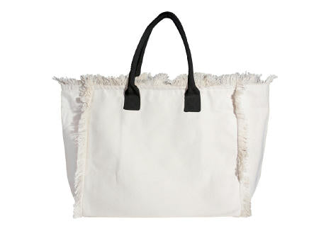 Organic Fairtrade Strandtasche Lola mit farbigen Henkeln nature