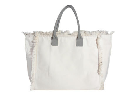Organic Fairtrade Strandtasche Lola mit farbigen Henkeln nature