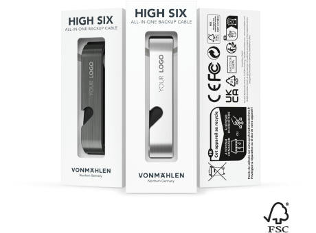 High Six - Schwarz - Das All-in-One Backup-Kabel