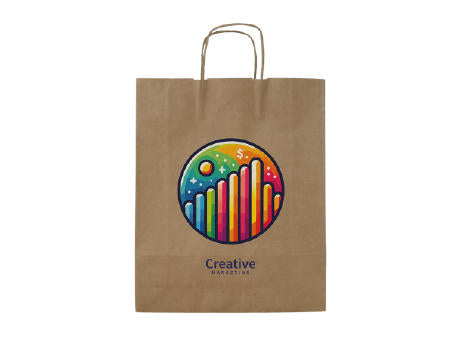 Papiertasche weiß und braun 240x320x110 mm