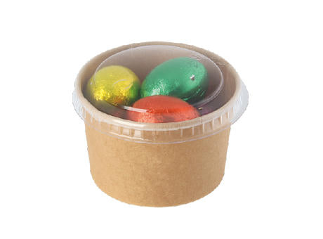 Bonbontopf Kraftkarton mit Deckel 100 ml., zum Befüllen mit verschiedenen Füllungen aus Europa