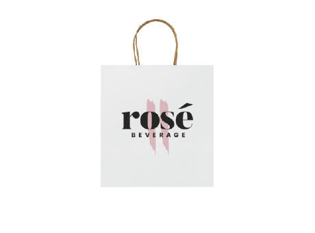Papiertasche in Weiß und Naturfarbe, 220x230x90 mm