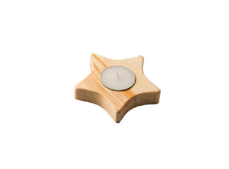 MAKA Kerze in einem Holzhalter