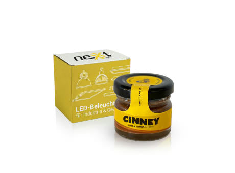 CINNEY - Aufstrich 25g Mini m. Etikett auf Glasdeckel