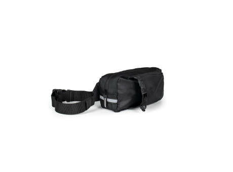 DELFOS POUCH SHINY. Gürteltasche aus 300D recyceltem Polyester (glänzende Oberfläche) und 600D recyceltem Polyester mit reflektierenden Elementen