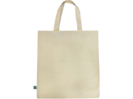 FAIRTRADE-Baumwolltasche, natur, 2 kurze Henkel