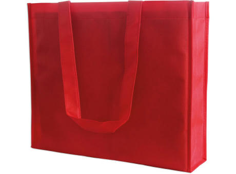 Shopperbag "PP Non Woven" rot, 2 Mittlere Henkel, Querformat