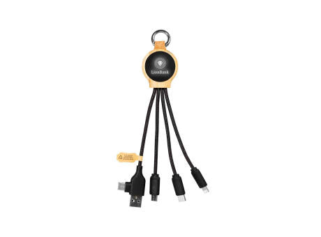 MagCable 5in1 LED bamboo "short" ECO USB-Kabel
