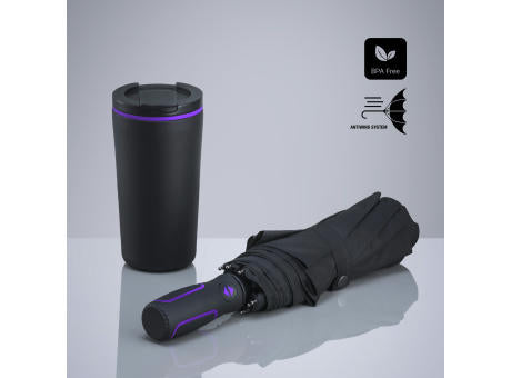 Travel Set: Thermobecher 370 ml & Automatikschirm